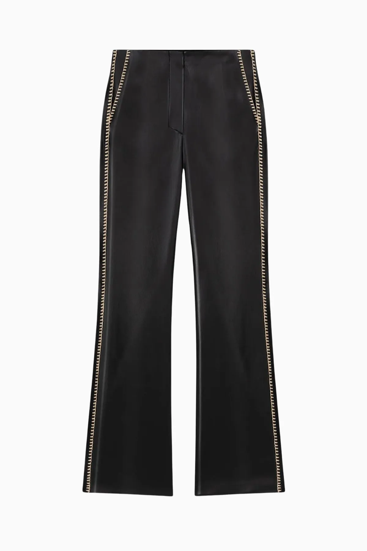 Nanushka Manola Vegan Leather Crochet Trim Pant - Black