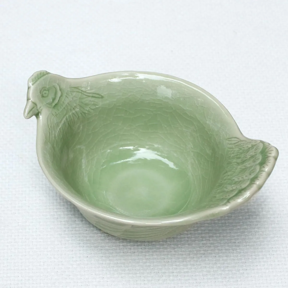 Novica Chiang Mai Chicken Celadon Ceramic Bowl