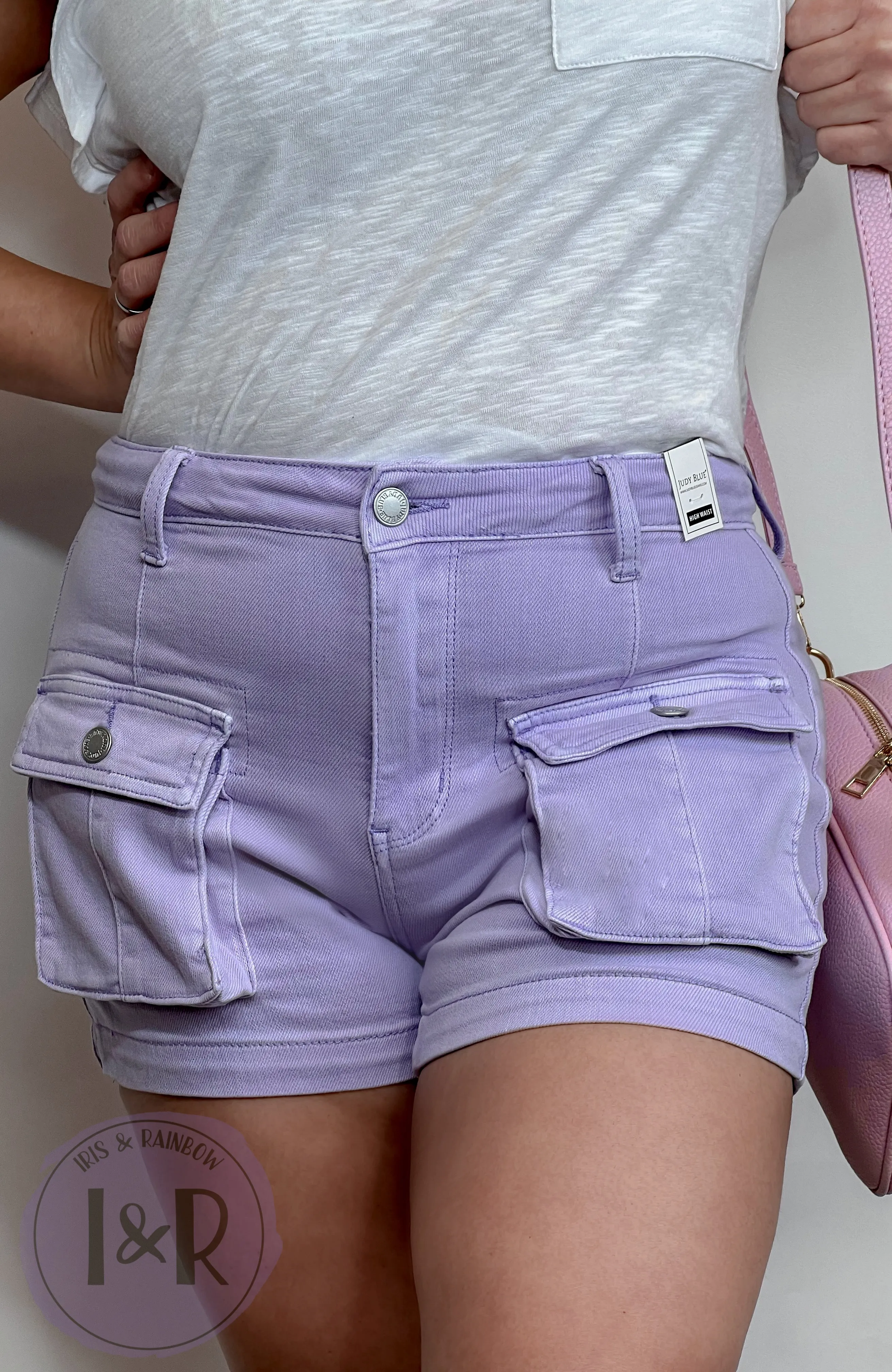 #P490 Lavender Cargo Shorts