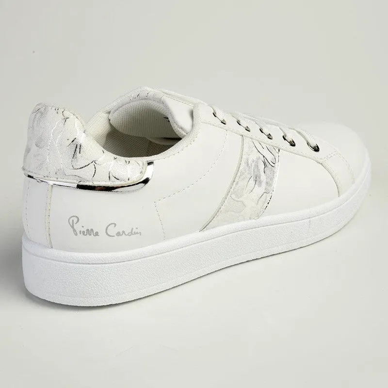 White Silver Retro 4 Sneaker by Pierre Cardin - Trendy and Classic Design