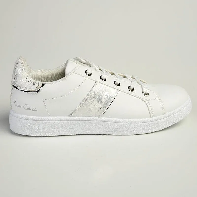 White Silver Retro 4 Sneaker by Pierre Cardin - Trendy and Classic Design