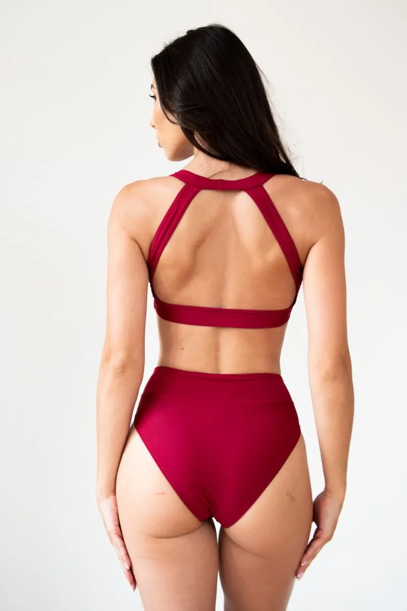 Pole Addict Openback Top - Wine