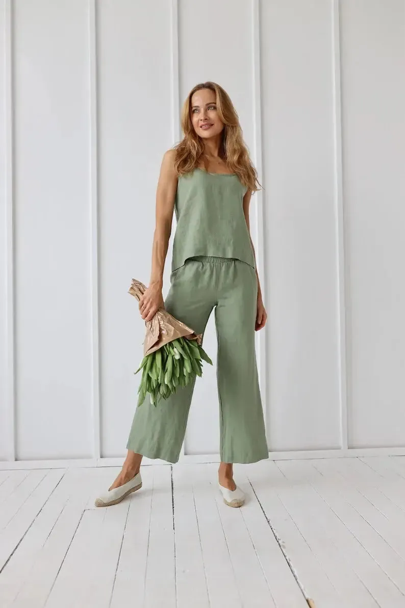 PRE-ORDER Linen Capri Pants by Odalux