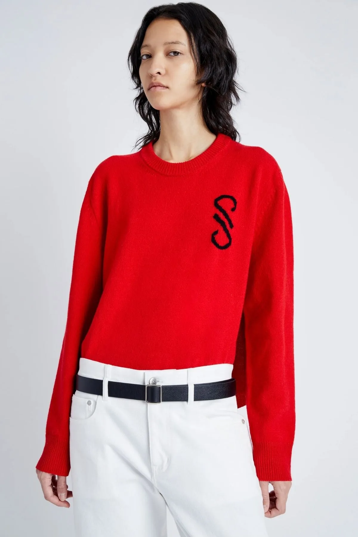 Proenza Schouler Harrison Monogram Sweater - Red