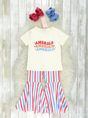 "America" Stripe Bell Bottoms Outfit