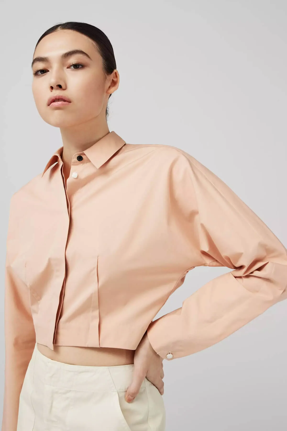 Rag & Bone Morgan Cropped Shirt - Light Sand