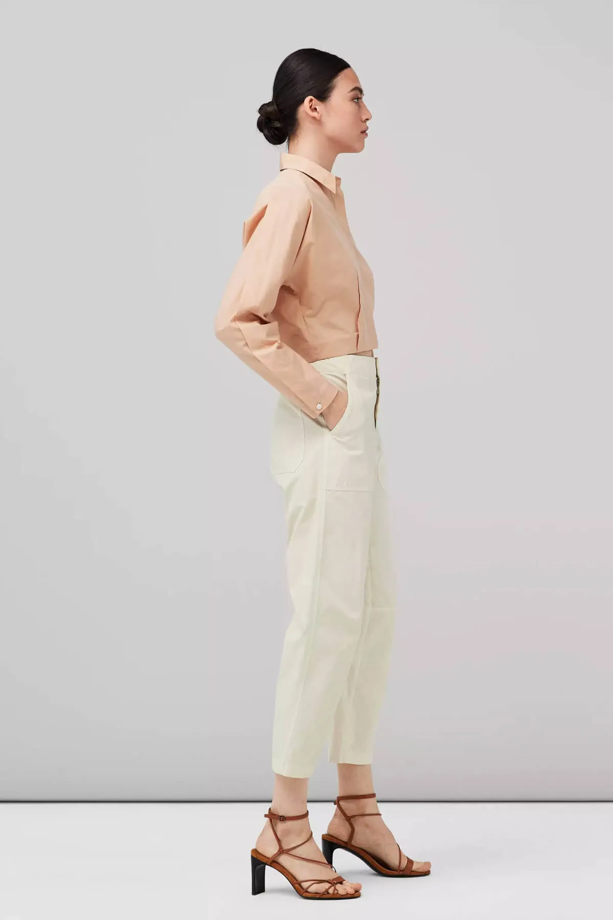 Rag & Bone Morgan Cropped Shirt - Light Sand