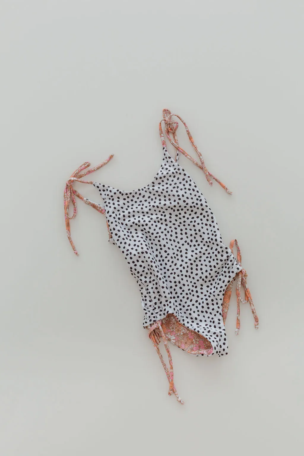 Recycled Polyester Reversible One Piece - Floral & Ink Spot