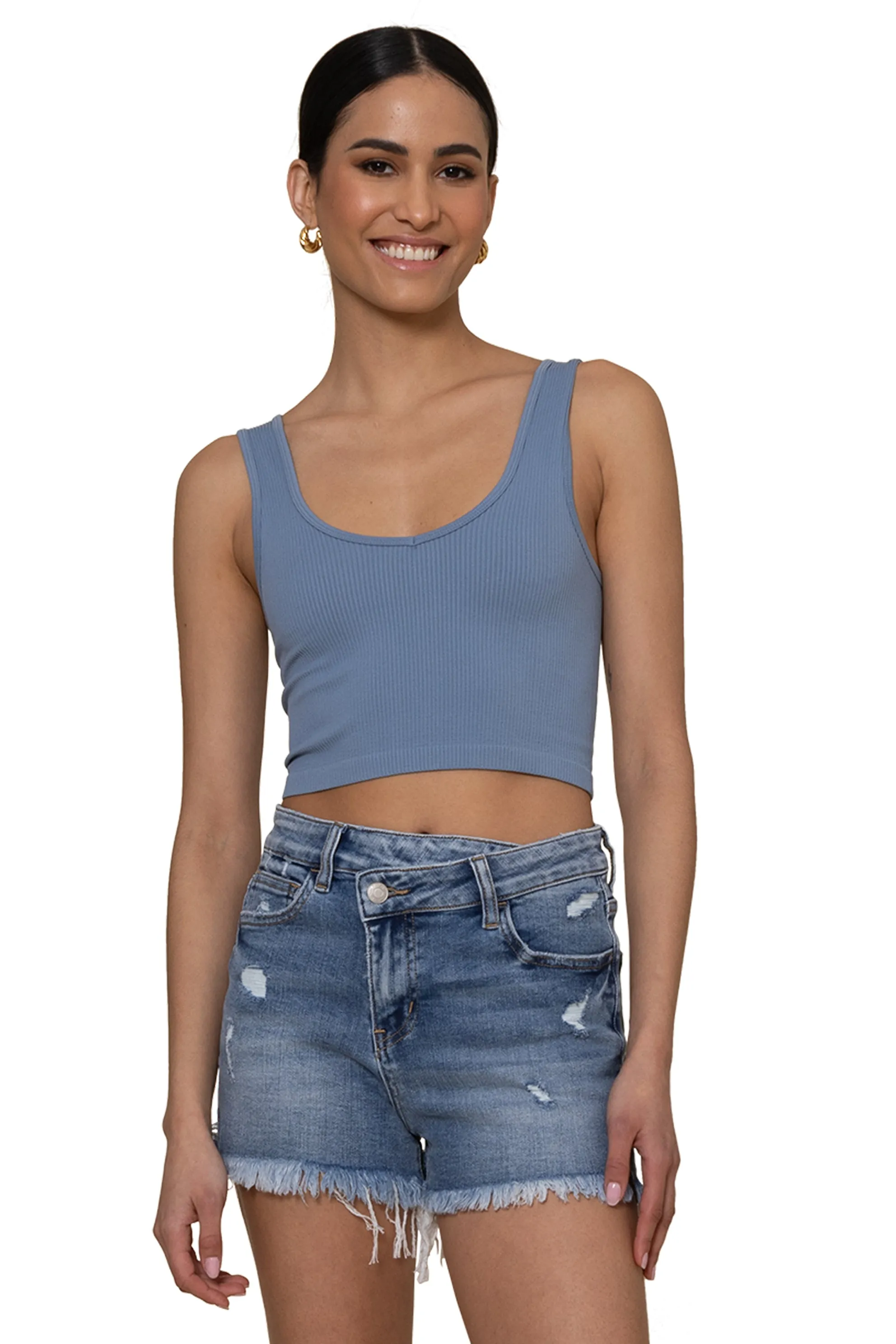 Ribbed V Neck Cami