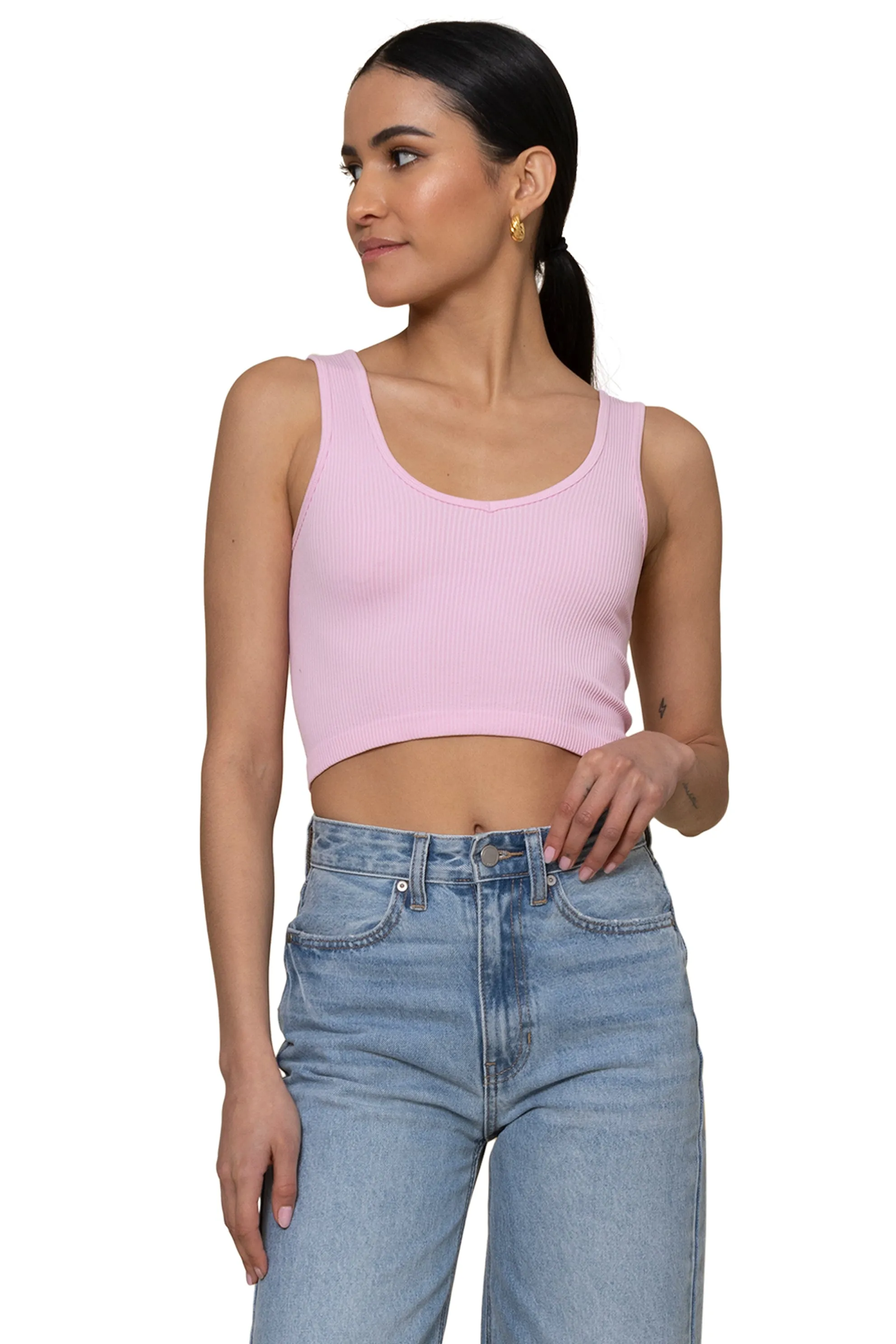 Ribbed V Neck Cami