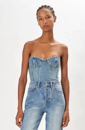 Ronny Kobo - Sasha Denim Top - Light Wash Denim