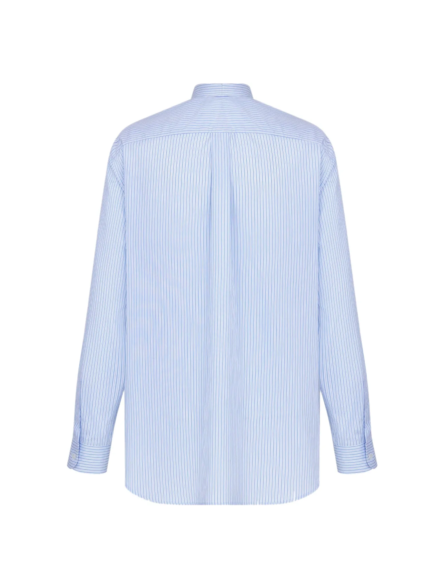 SHIRT Striped blue cotton poplin