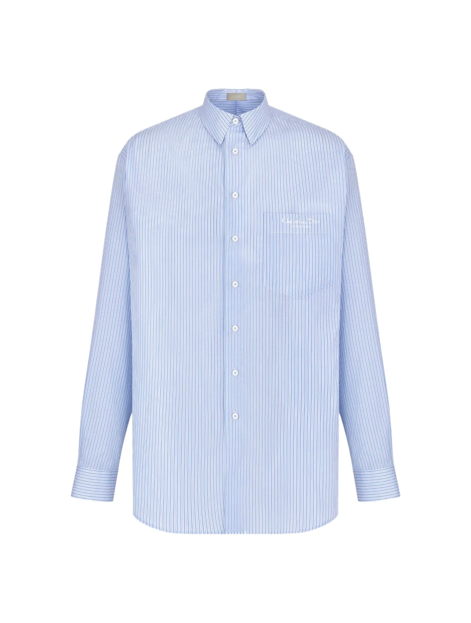 SHIRT Striped blue cotton poplin