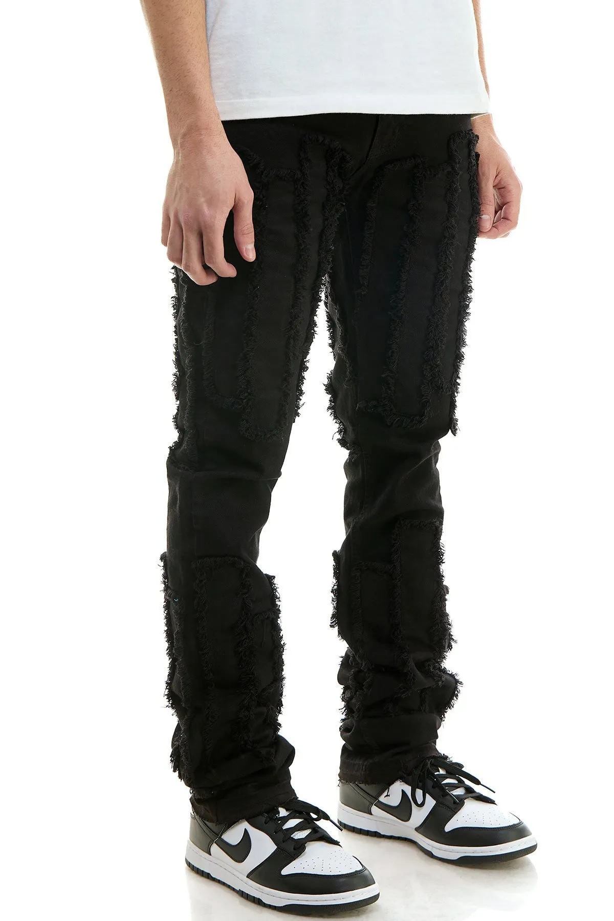 Skinny Men's Stacked Pants in Black