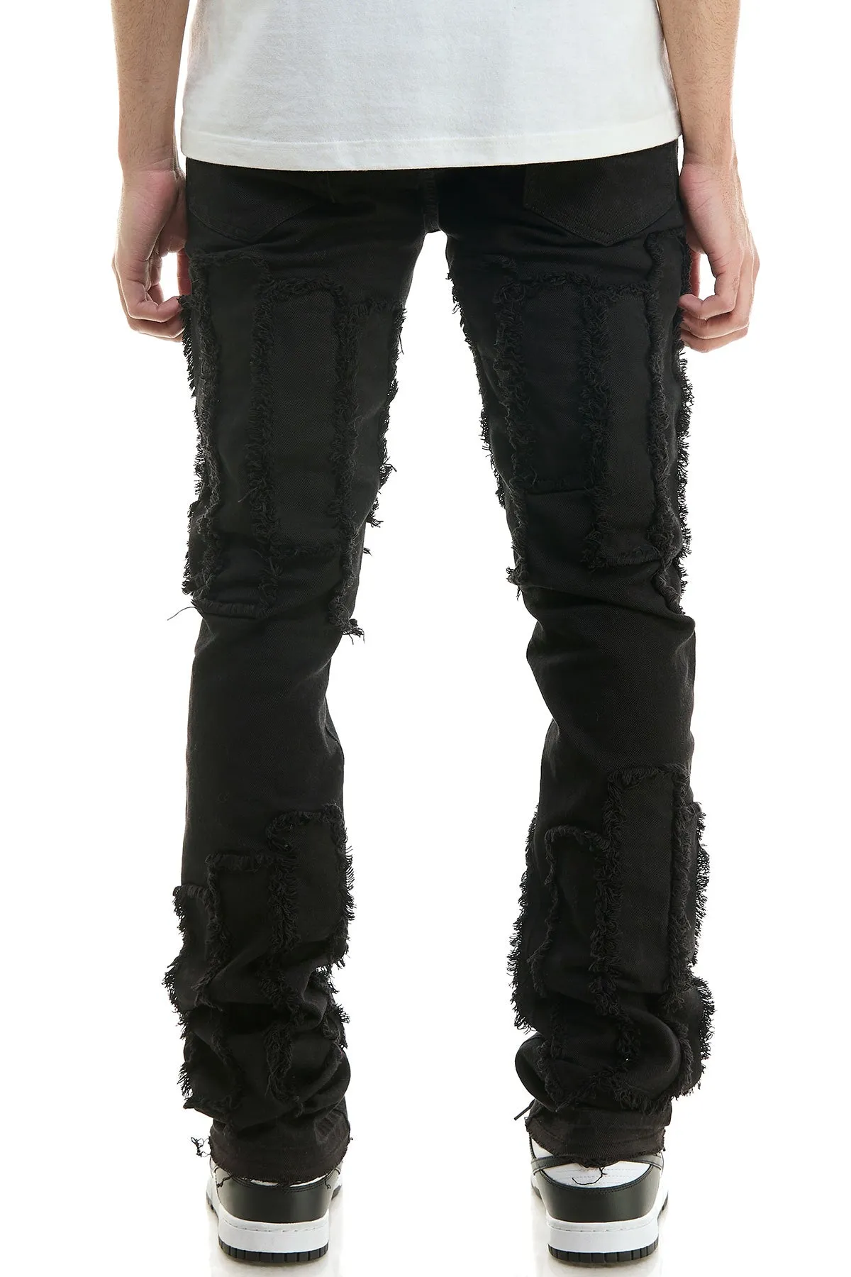 Skinny Men's Stacked Pants in Black