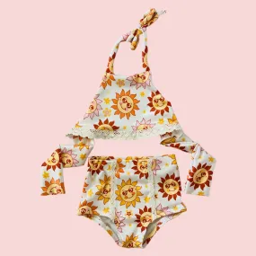 Suns High Waisted Halter 2 Piece Swim Suit