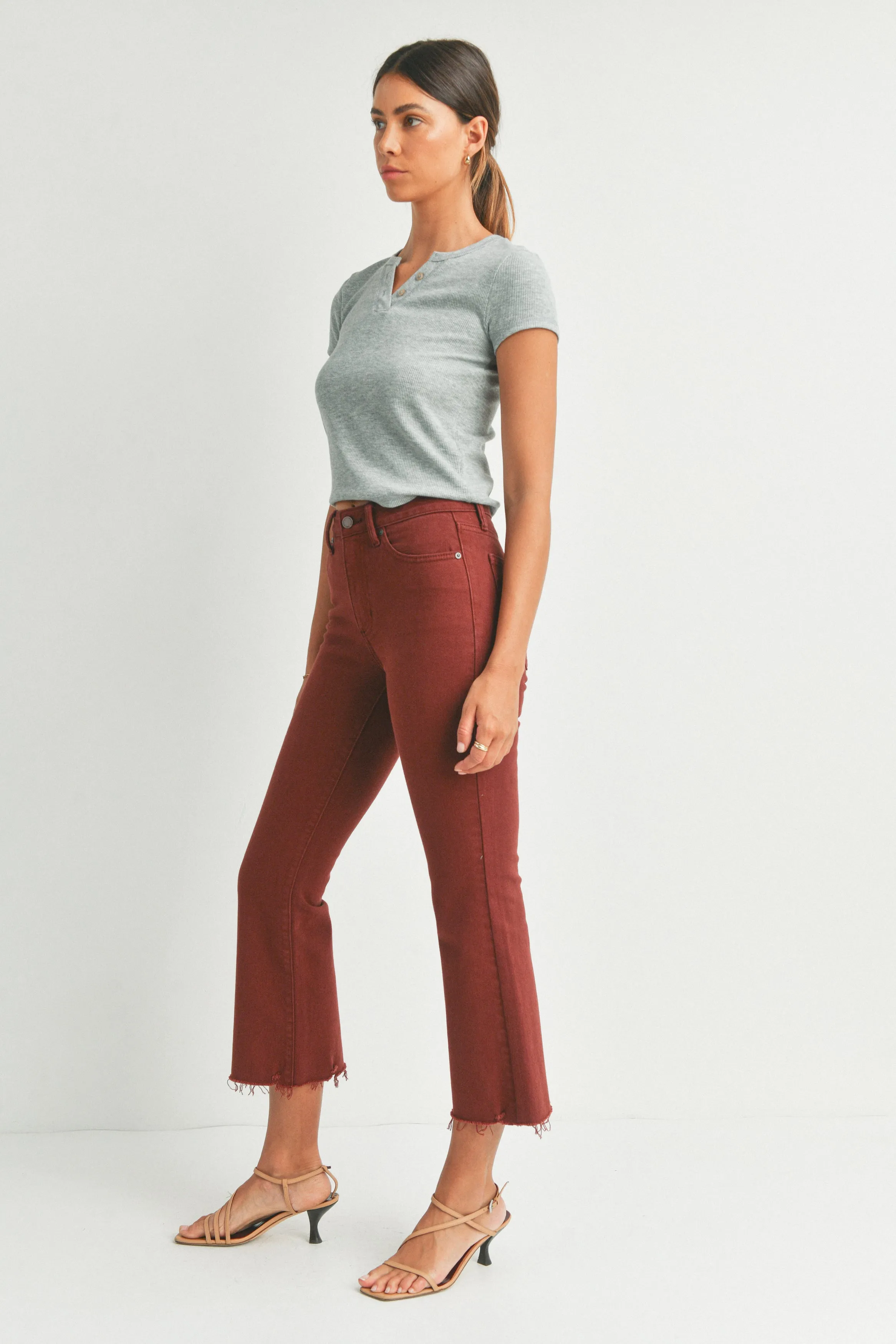 The Davina High Rise Crop Flare Jeans