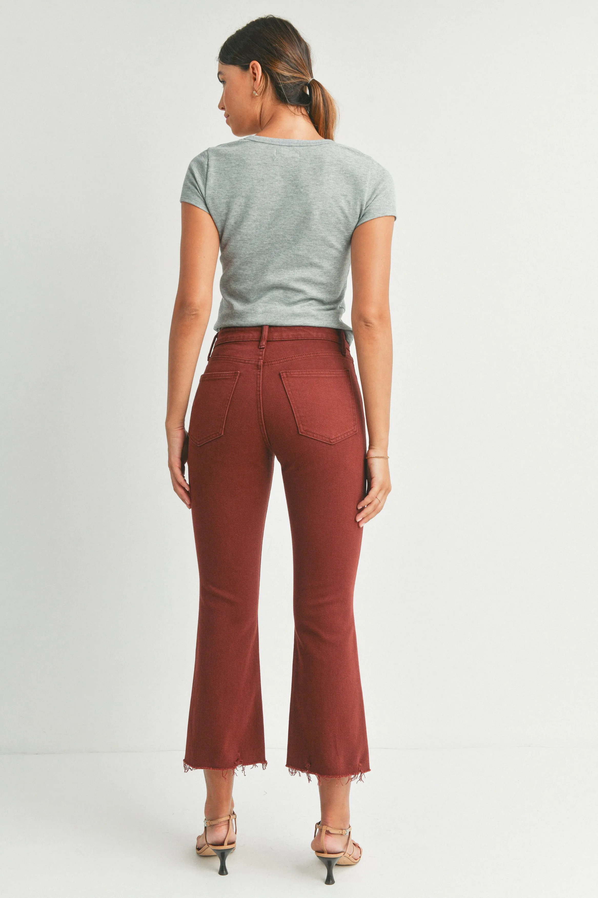 The Davina High Rise Crop Flare Jeans