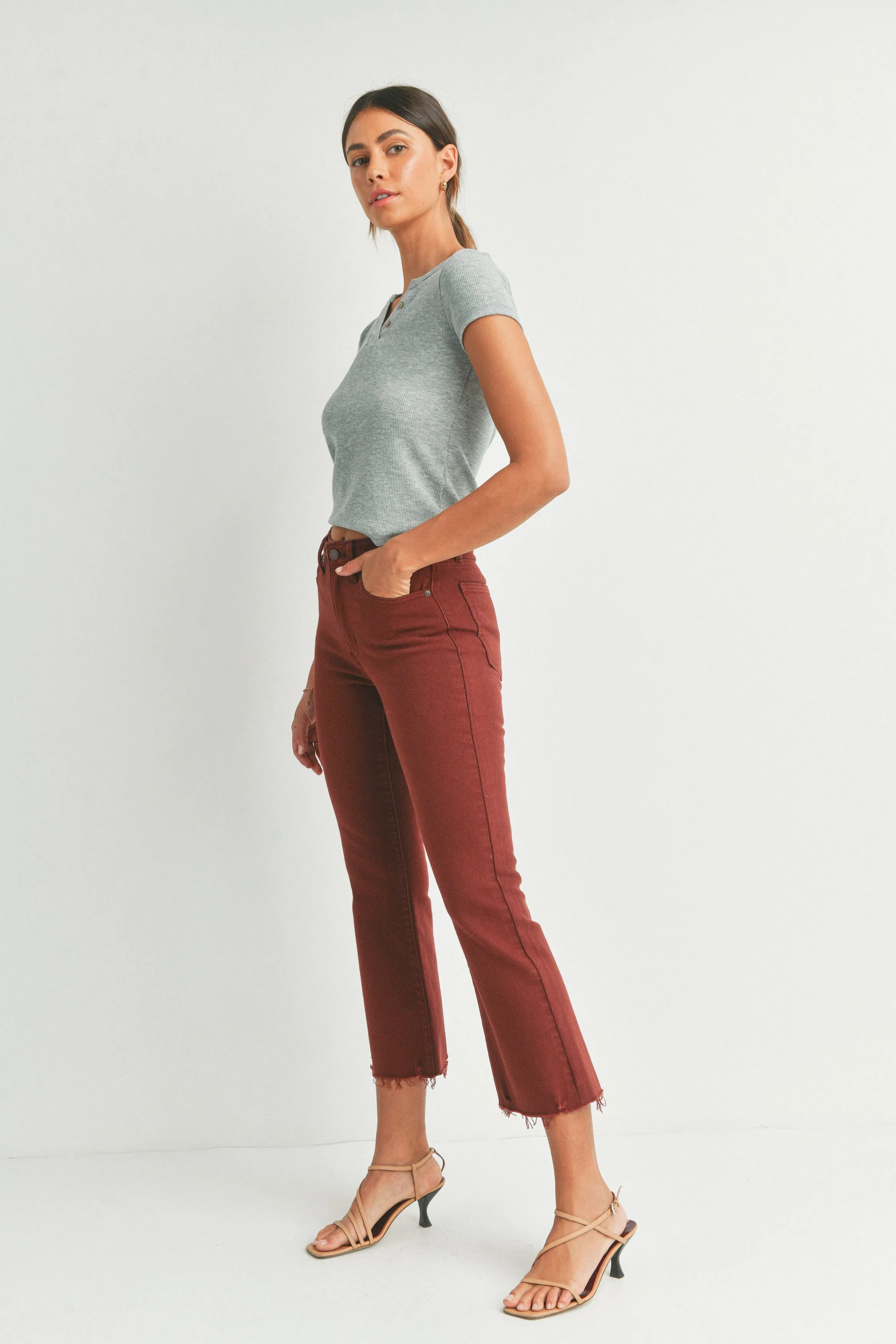 The Davina High Rise Crop Flare Jeans