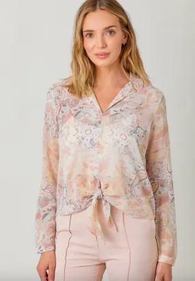 The Johanna Floral Tie Front Blouse