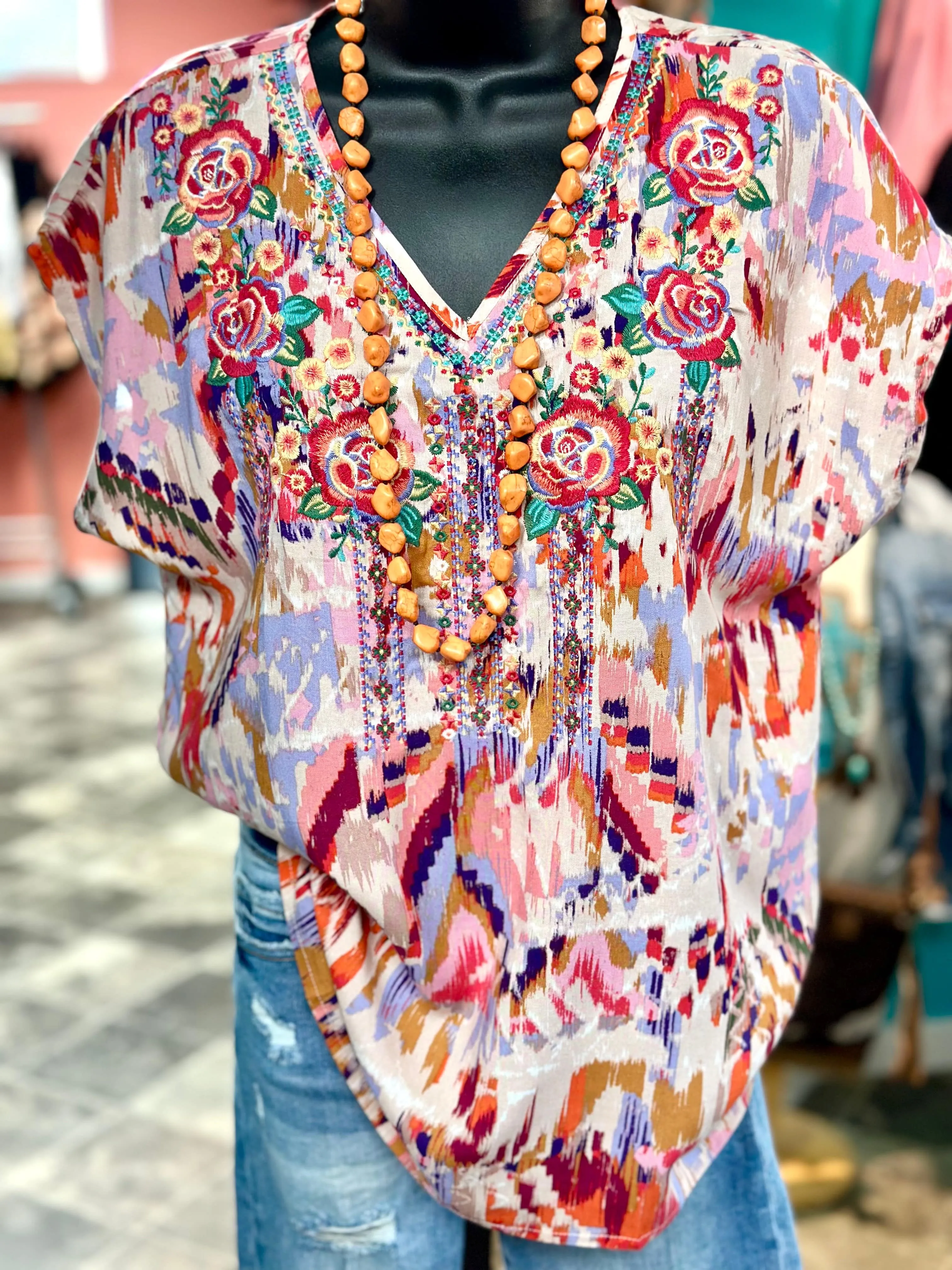 The Summer San Jacinto Embroidered Top