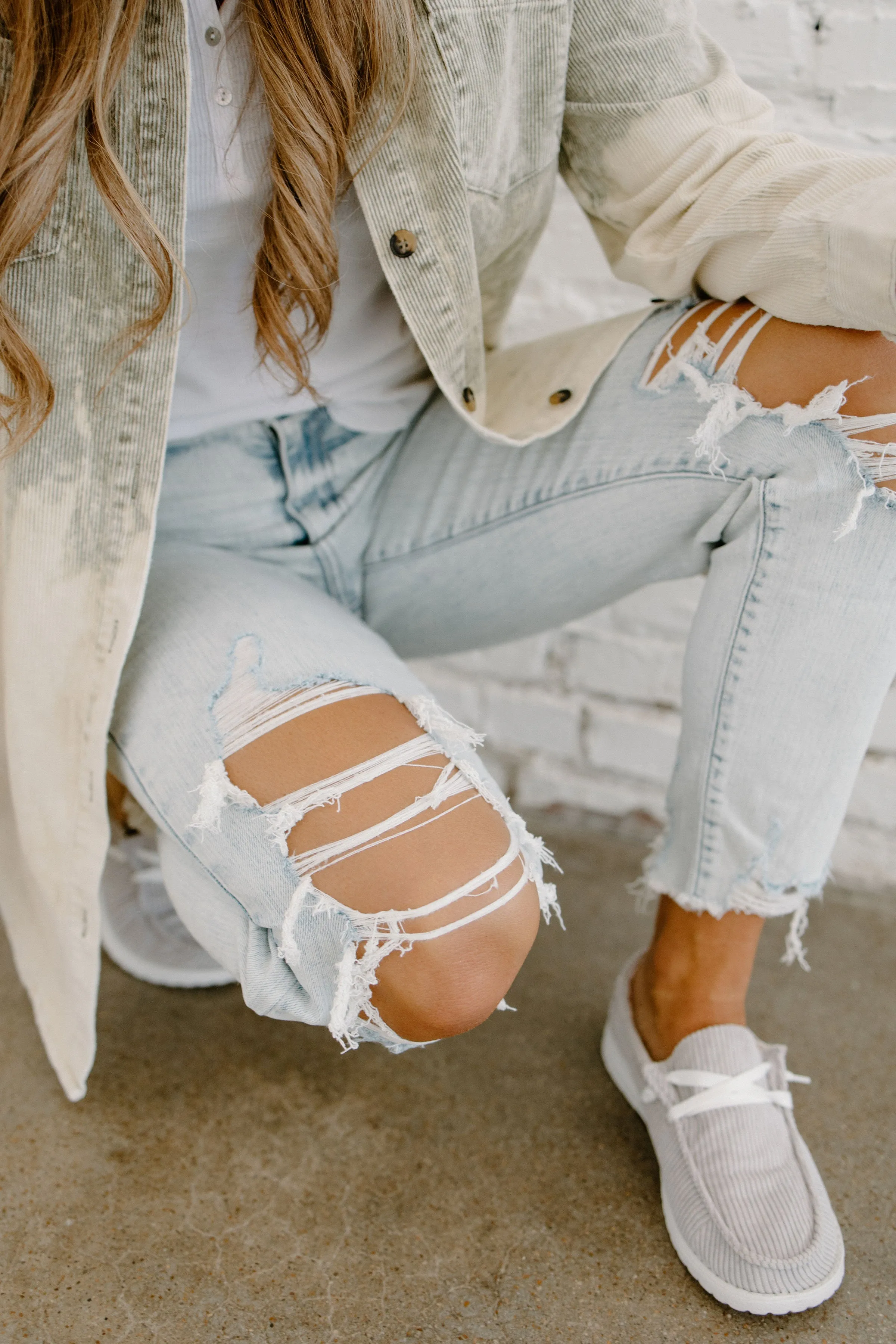 The Tobi's- Light Wash Distressed Skinny Jeans