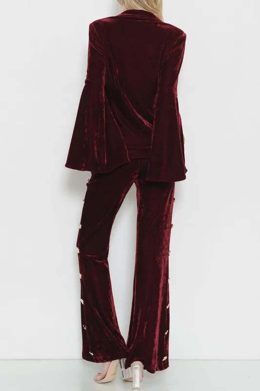 Two Piece Velvet Suit