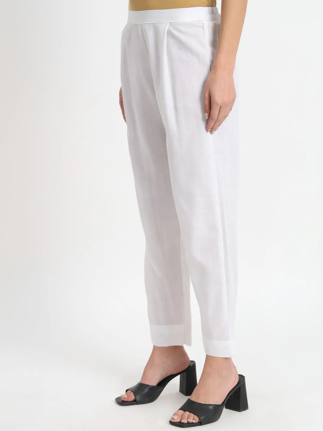 White Straight Pant