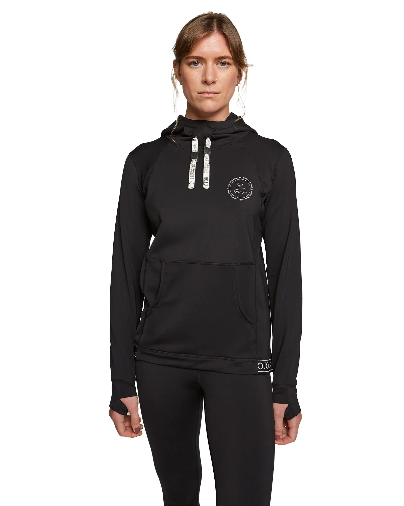 WOMENS SPLENDID BASE LAYER HOOD - TRUE BLACK