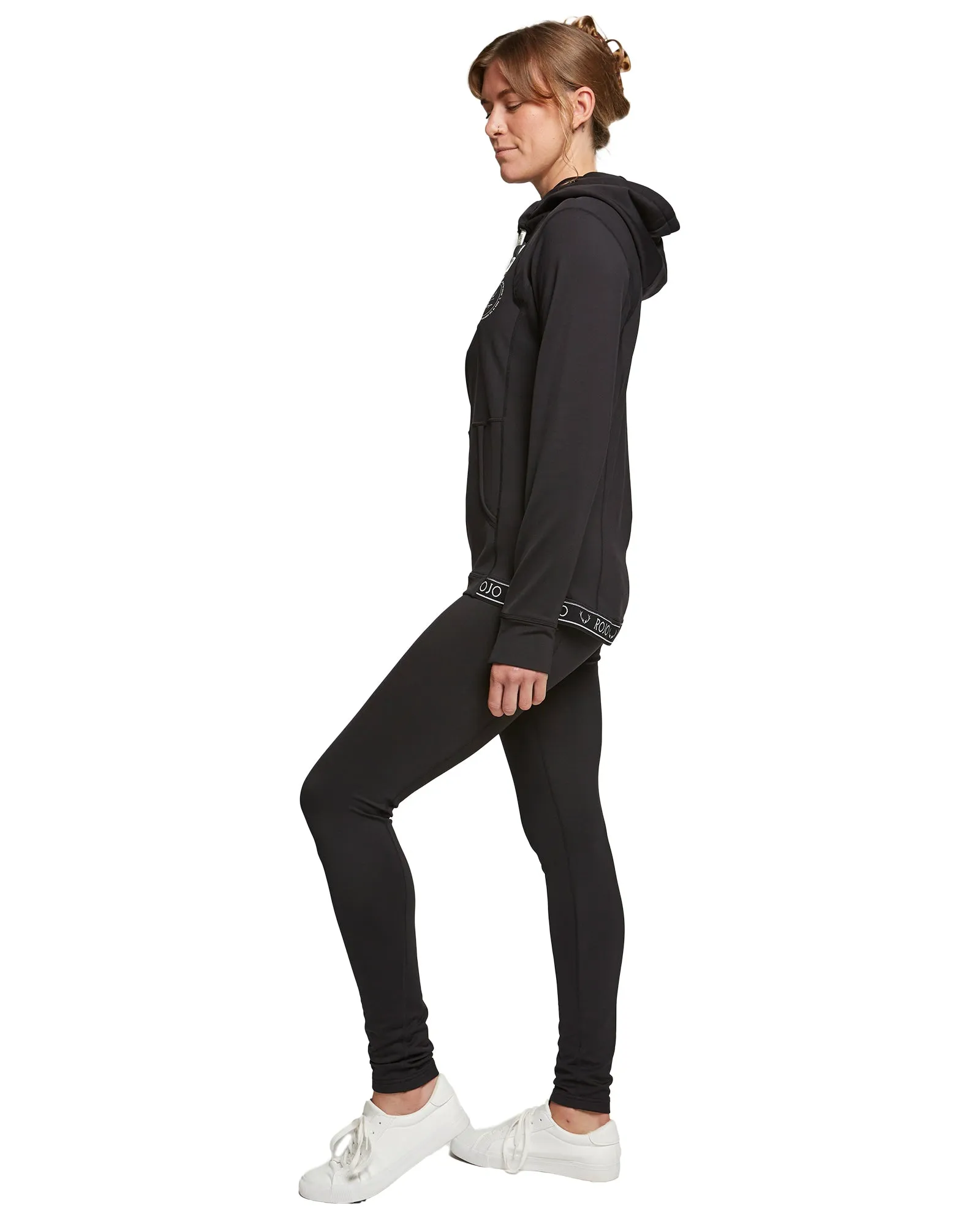 WOMENS SPLENDID BASE LAYER HOOD - TRUE BLACK