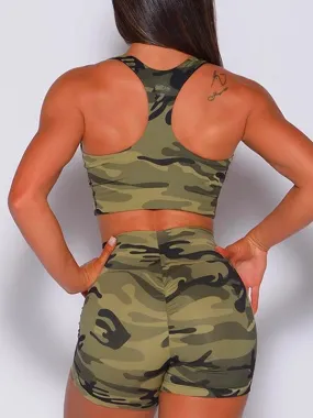 ZASUWA Female Camouflage Scrunch Bum Hip-lift Short Tracksuit